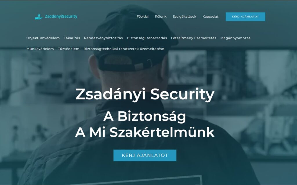 Zsadányi Security weboldal kép